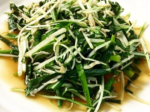 簡単で美味しい ♬水菜、ニラ炒め